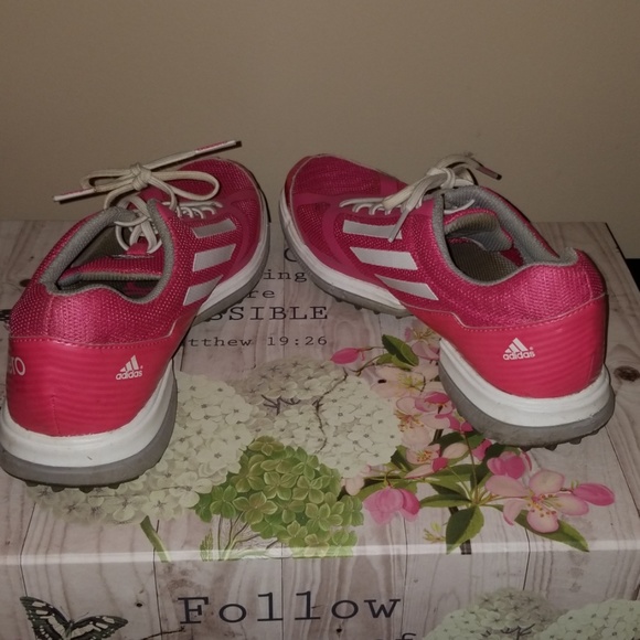Pink& White Adidas, Sz 8 - Picture 2 of 5